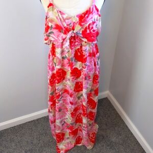 🆕 Floral Flowy Maxi Pink Dress By Ophelia / Large